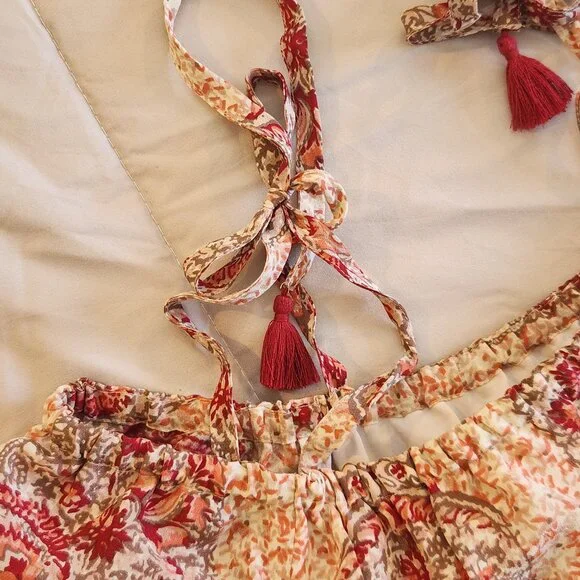 Madewell Silk off the Shoulder Cold Shoulder Dress Paisley Floral - Picture 4 of 12